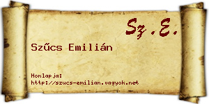Szűcs Emilián névjegykártya